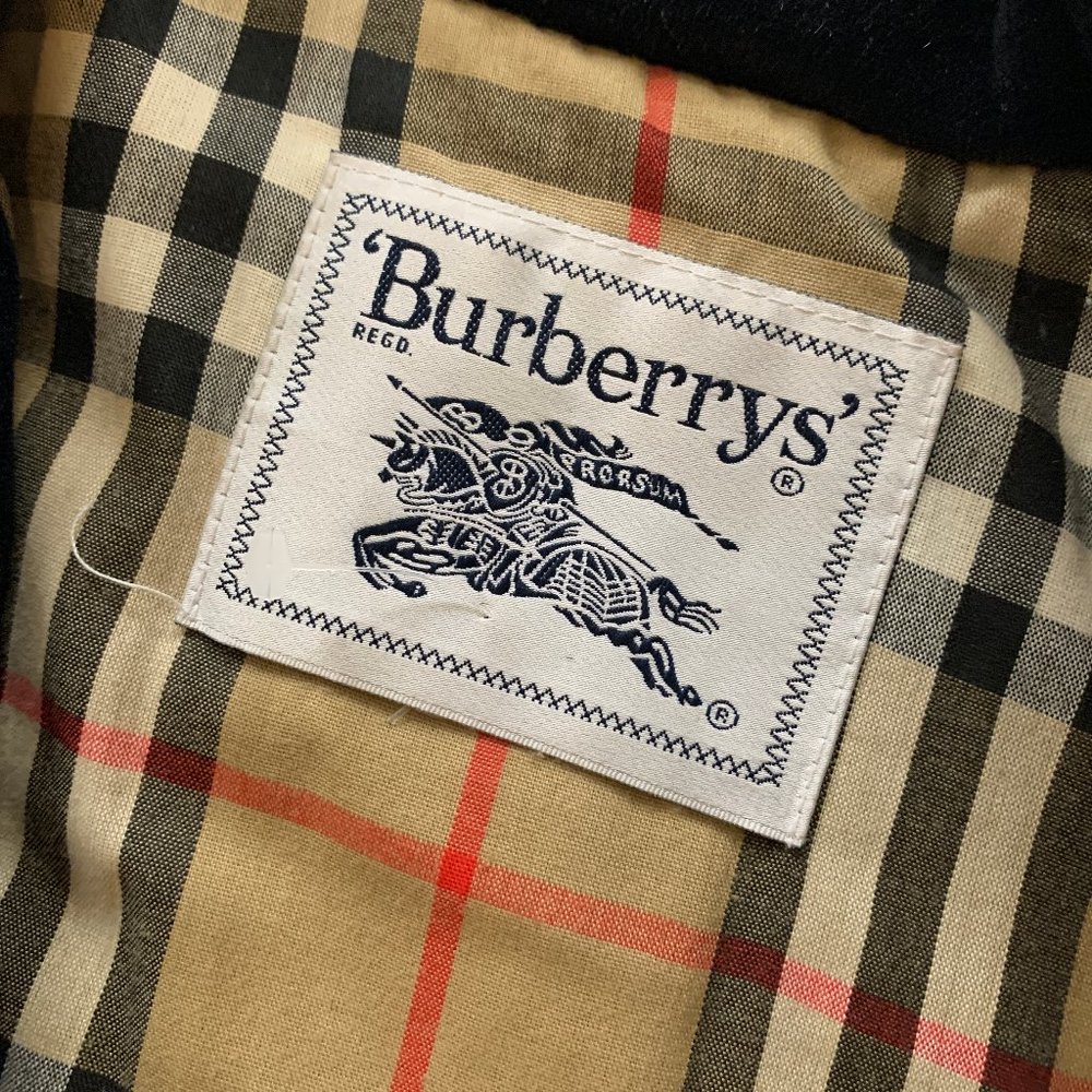 Vintage Burberry Navy Velvet Coat